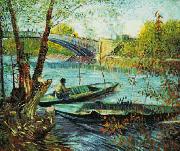 Vincent Van Gogh Fishing in the Spring, Pont de Clichy oil painting artist